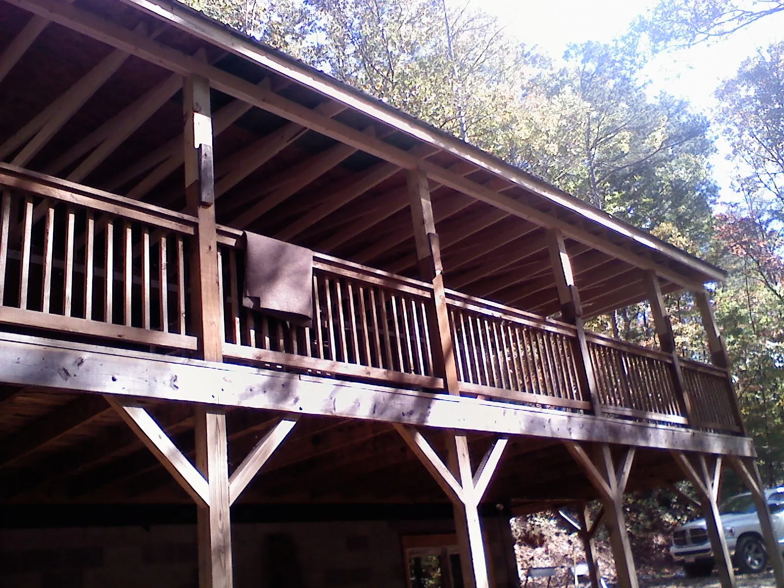 Timber framing under a new elevated porch and deck — Roof Leak Repair in Intercourse by Roofing Brothers